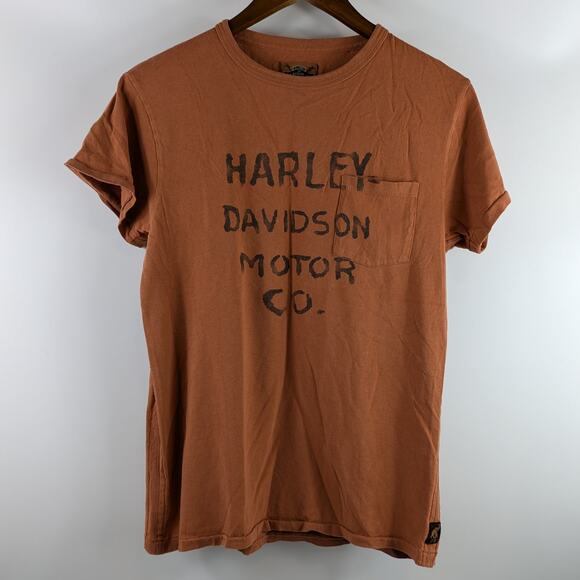 Official 2005 Womens Med Harley Davidson Motor Co. Trunk T-Shirt Orange Inside - Picture 1 of 9